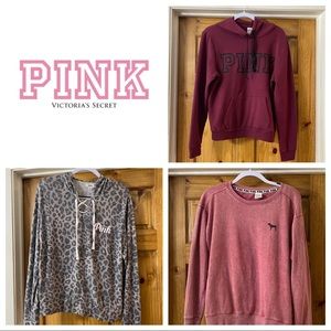 PINK 3 Piece Hoodie Bundle in good condition